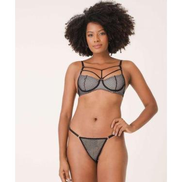 Imagem de Calcinha Fio Dental String Tela Marisa-09019, Preto, M