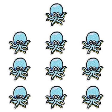 Imagem de Adesivos de pano de animal fofos e vívidos Starfish Octopus Patches para acessórios e presentes de roupas DIY 10pcs Conjunto (14.00)