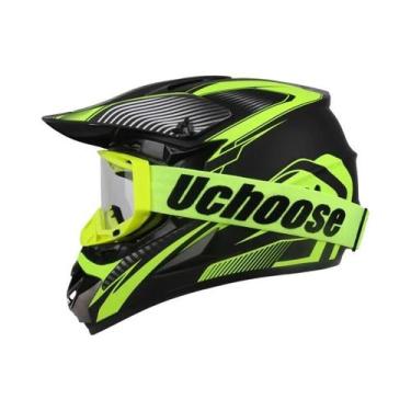 Imagem de Capacete De Motocicleta Feminino Adulto Certificado DOT Kask Cross Dow