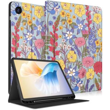 Imagem de Wazzasoft Capa para Samsung Galaxy Tab A9+ – Capa fólio inteligente com porta-lápis embutido, design fofo para tablet Samsung A9 Plus, capa de 11 polegadas (SM-X210/X216/X218), linha floral