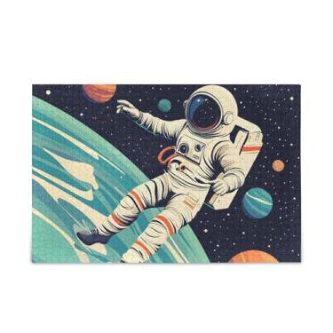 Imagem de Quebra-cabeças de madeira e papel com 500 peças de astronauta, planetas espaciais, com bolsa de armazenamento, quebra-cabeças exclusivos para adultos