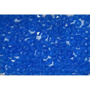 Imagem de Miçanga Cristal Acrílico 8mm Cubo Quadrado 500g Transparente para Artesanato e Bijuteria (Azul Profundo 047)