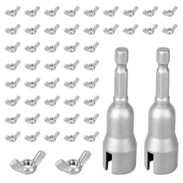 Imagem de Conjunto de brocas de porca de asa, furacão Wingnut Driver Power Wing Nut Driver Conjunto de ferramentas de chaves de soquete de porca de asa para porca de asa, parafuso de olhal, gancho de parafuso