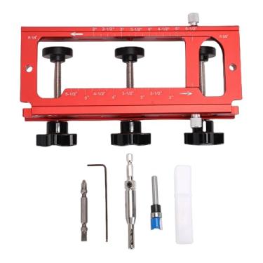 Imagem de Fafeicy Gabarito de Dobradiça de Porta, Kit de Modelo de Encaixe Ajustável Em Liga de Alumínio Com Mandíbulas Acolchoadas para Portas de 1 3/8 pol. a 1 3/4 pol. e Dobradiças de 2,5