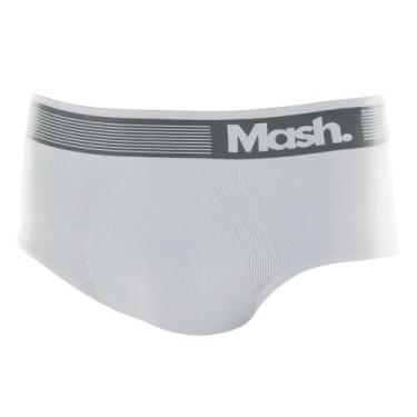Imagem de Cueca Slip Sem Costura Mash Masculina Microfibra Elástico, G, Branco