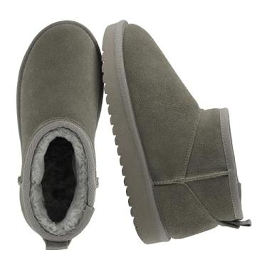 Imagem de CUSHIONAIRE Bota feminina Hip 2 de camurça genuína até o tornozelo, confortável com forro de shearling sintético para inverno, Cinza, 38