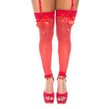 Imagem de Meia Vermelho Sexy 7/8 Com Laço Pimenta Sexy - Sex shop