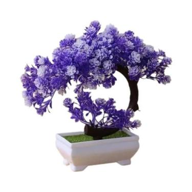 Imagem de Plantas artificiais bonsai árvore simulada vasos de plantas flores fal