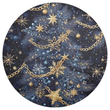 Imagem de xigua Jogo americano redondo para árvore de Natal, conjunto de 1, tapete de mesa redondo antiderrapante resistente ao calor, tapetes de mesa de 48 cm para decoração de cozinha, jantar e festa