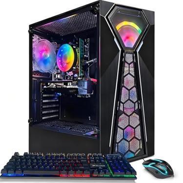Imagem de STGAubron PC gamer pré-montado, Radeon RX 580 GDDR5 8 GB, AMD Athlon 3000G 3,5 GHz, DDR4 16 GB, SSD de 512 GB, Wi-Fi 600 Mbps, BT 5.0, 4 ventoinhas RGB, Windows 11 Home