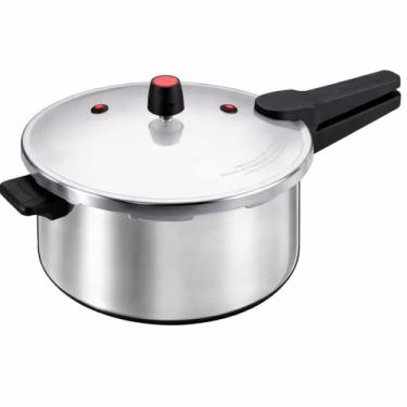Imagem de Panela de Pressão em Aço Polido, 7 Litros, Fechamento Externo, 40cm x 16cm, Cinza