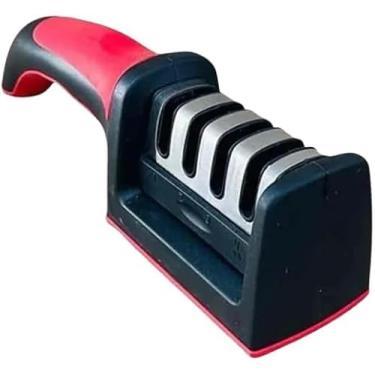 Imagem de Afiador de Faca Amolador Tesoura Profissional 4 em 1 Aço Inox Seguro com 4 Afiadores