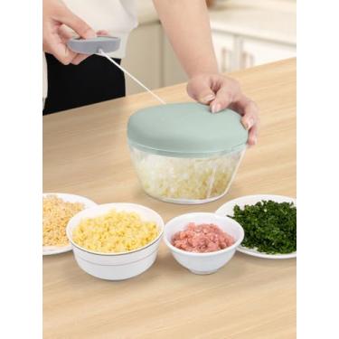 Imagem de Processador manual de alimentos, picador portátil de 500 ml – Corta rapidamente legumes, alho, cebola, gengibre, frutas, nozes e ervas, sem necessidade de eletricidade - verde