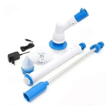 Imagem de Mop Escova Elétrica Hurricane Spin Scrubber Bivolt | Esfregão Giratório com Extensor 110cm e 3 Cabeças | Limpador Portátil para Banheiro, Azulejos, Pisos e Cantos | Limpeza Pesada Sem Esforço