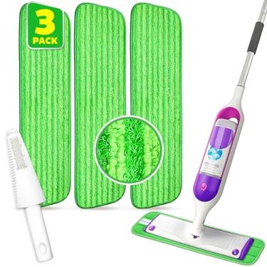 Imagem de Befanty Almofadas de esfregão de microfibra reutilizáveis, compatíveis com jato molhado Swiffer, panos laváveis na máquina, raspador incluído, refis para limpeza de pisos, limpeza de piso de madeira,