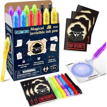Imagem de Caneta de tinta invisível GIFTINBOX, pacote com 12 unidades, luz UV e 