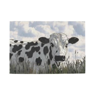 Imagem de Burbuja Jogo americano conjunto de 6, tapetes de mesa laváveis antiderrapantes de vaca leiteira, resistentes ao calor, para cozinha, mesa de jantar, ambientes internos e externos
