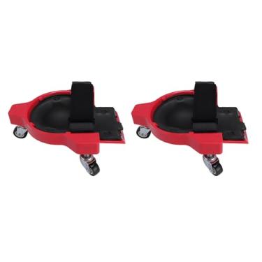 Imagem de Zyyini Joelheira Giratória de 360° Com Rodízios, Joelheira Versátil para Pisos de Madeira e Pintura, Pacote Com 2 (Vermelho)