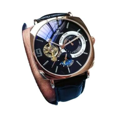 Imagem de Relógio Mecânico Vintage Masculino Com Mostrador Esqueleto, Caixa De L