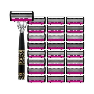 Imagem de Lâminas De Barbear Masculinas De 6 Camadas: Refil De Reposição Para Ba