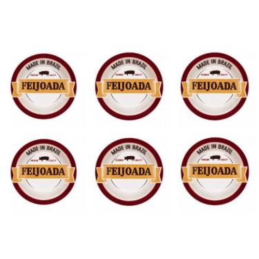 Imagem de Conjunto de Pratos Fundo de Porcelana Feijoada Premium 6pçs - Oxford