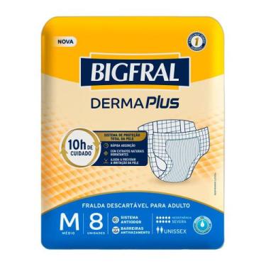 Imagem de Fralda Geriátrica BIGFRAL Plus - M de 40 a 70 kg, 8, M