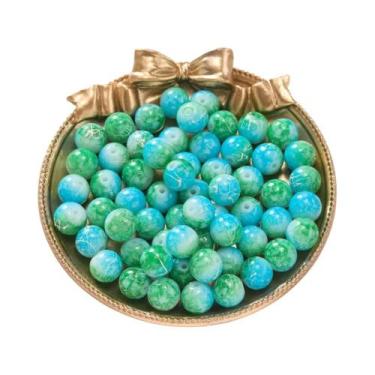 Imagem de Contas De Vidro Redondas Com Padrões Coloridos 20-100pçs 4-10mm Espaça