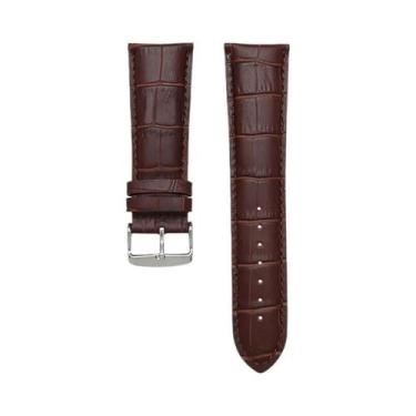 Imagem de Pulseira De Relógio Masculina Em Couro Genuíno 22mm-28mm Com Fecho De 