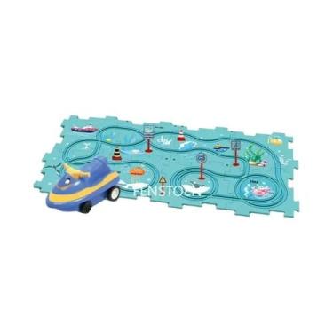 Imagem de Brinquedo Educacional De Montagem DIY: Trem Elétrico Infantil Com Cená