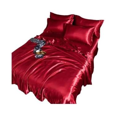 Imagem de Conjunto De Cama De Luxo Em Cetim Sedoso, Tamanho Queen E King, Capa D