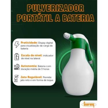 Imagem de Pulverizador Portátil a Bateria 2 Litros Guarany Para Jardins, Vidros 