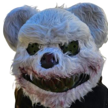 Imagem de Máscara Urso branco Pelúcia Creep Halloween Fantasia - sm decora