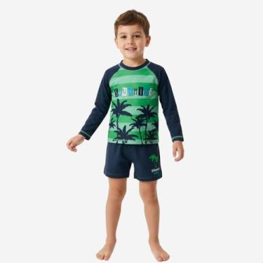 Imagem de Conjunto de Praia Infantil Verão Tip Top Proteção Solar UV -, Azul mar