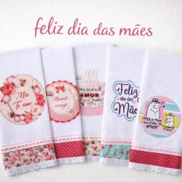 Imagem de Pano de Prato Bordado Dia das Mães Kit 10 peças Revenda Lançamento - S