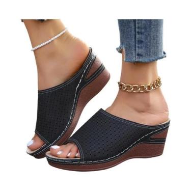 Imagem de Sandálias Femininas De Verão Com Salto Grosso, Estilo Boêmio, Elegante