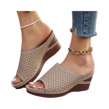 Imagem de Sandálias Femininas De Verão Com Salto Grosso, Estilo Boêmio, Elegante
