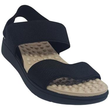 Imagem de Sandália Modare Feminina Ortopédica Calce Ajuste Elástico, Preto, 38