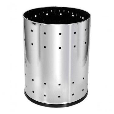Imagem de Lixeira Telada 13L Aço Inox para Lixo Seco com Fundo Plástico Resistente Inox
