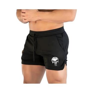 Imagem de Shorts Masculinos De Verão Confortáveis Em Malha Estampada Para Academ