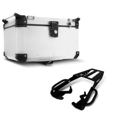 Imagem de Baú+bagageiro de chapa top case 48 litros super adventure honda titan 