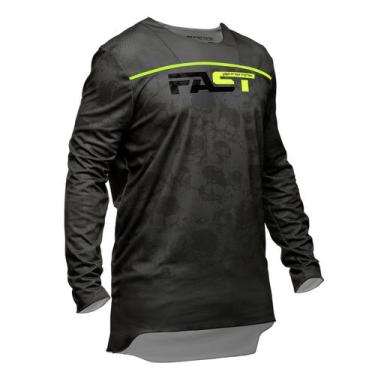 Imagem de Camisa de Motocross Infantil camiseta Pro Tork Fast, Chumbo, Amarelo, 
