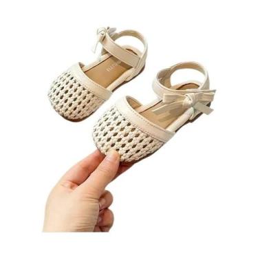 Imagem de Sandálias De Verão Para Meninas Bebês, Tecidas, Estilo Princesa, Sola 
