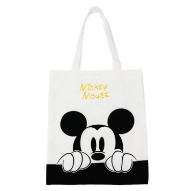 Imagem de Bolsa sacola retangular mickey preto branco 40x33cm - disney