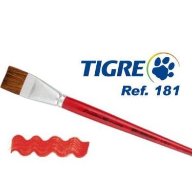 Imagem de Pincel Tigre Chato Reto 181 06 Orelha de Boi