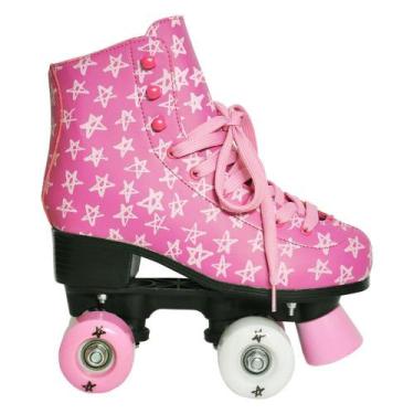 Imagem de Patins Roller Stars Com Estrela Rosa Numeração 35 - Dm Toys
