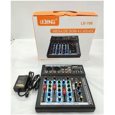 Imagem de Mesa De Som Bluetooth Usb 4 Canais Lelong Le708