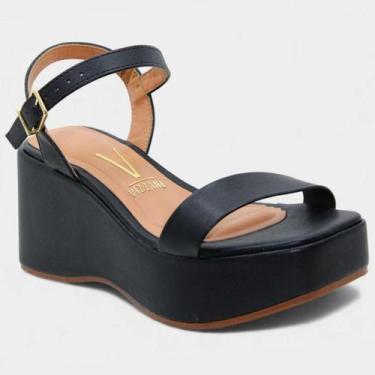 Imagem de Tamanco Vizzano Plataforma Tira Única Feminino - Preto, 35