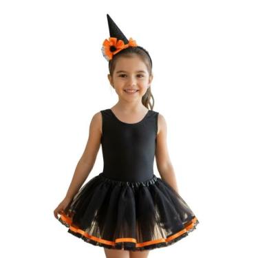 Imagem de Conjunto Collant e Saia de Tule Bruxinha Infantil - - Mundo Encantado 