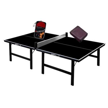 Imagem de Mesa Ping Pong Preta Mdp 15mm 1010 Klopf + Kit 4862 + Rede Retrátil Preta + Capa