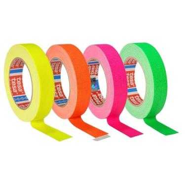 Imagem de KIT 4 rls Fita Tecido Gaffer Tape Tesa 24mmX25m Fluorescente - tesa